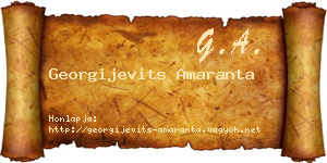 Georgijevits Amaranta névjegykártya